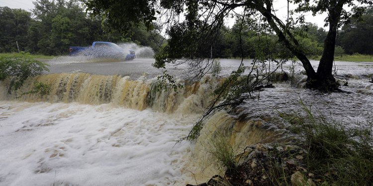 Flooded road at Fort Hood