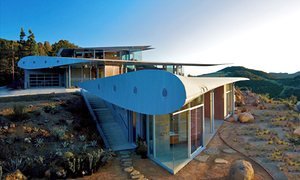 The sky’s the limit … the Boeing 747 home, designed by architect David Hertz, in the Santa Monica mountains.